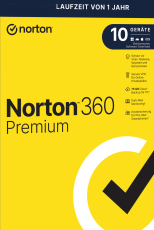 Norton 360 Premium kein ABO inkl. 75GB (10 Geräte - 1 Jahr) ESD